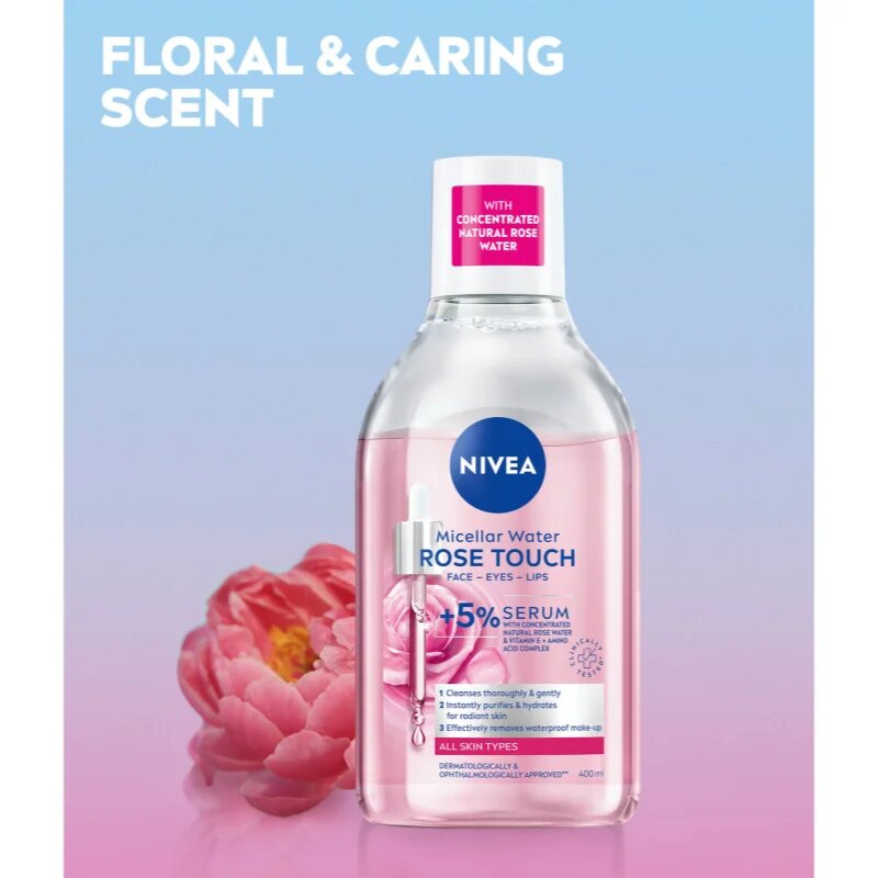 Nivea Rose Touch dvofazna micelarna voda 400 ml