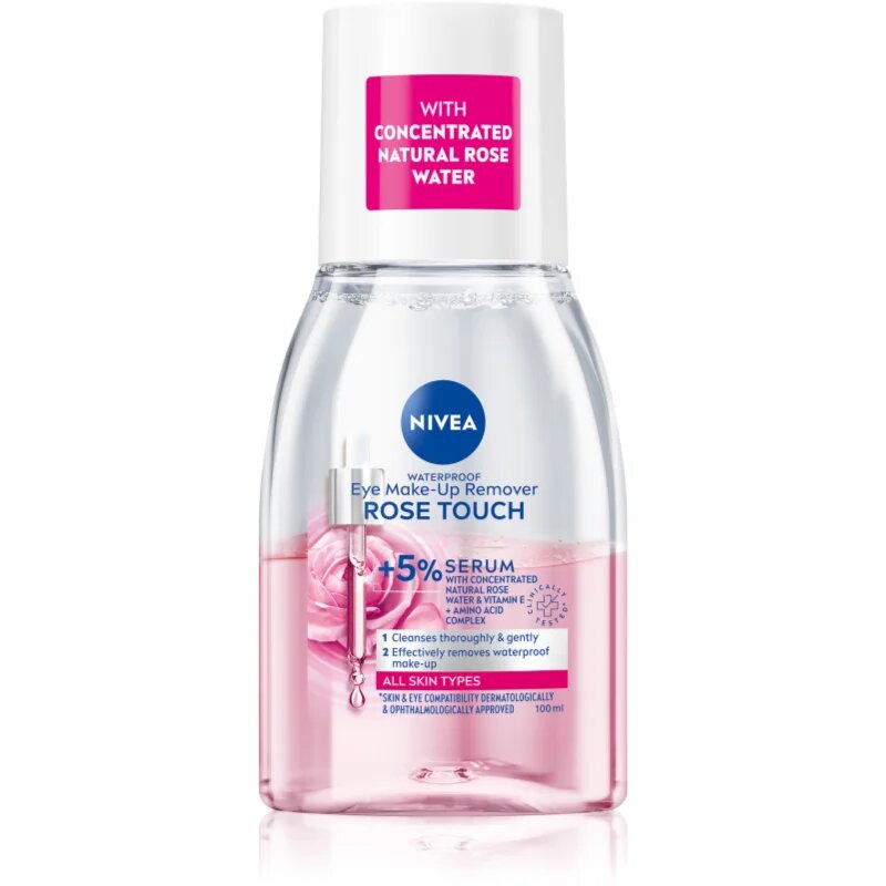 Nivea Rose Touch dvofazni odstranjevalec ličil za oči 100 ml