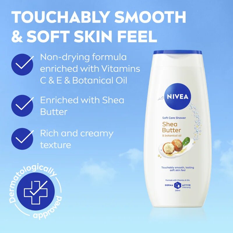 Nivea Shea Butter & Botanical Oil kremasti gel za prhanje 250 ml