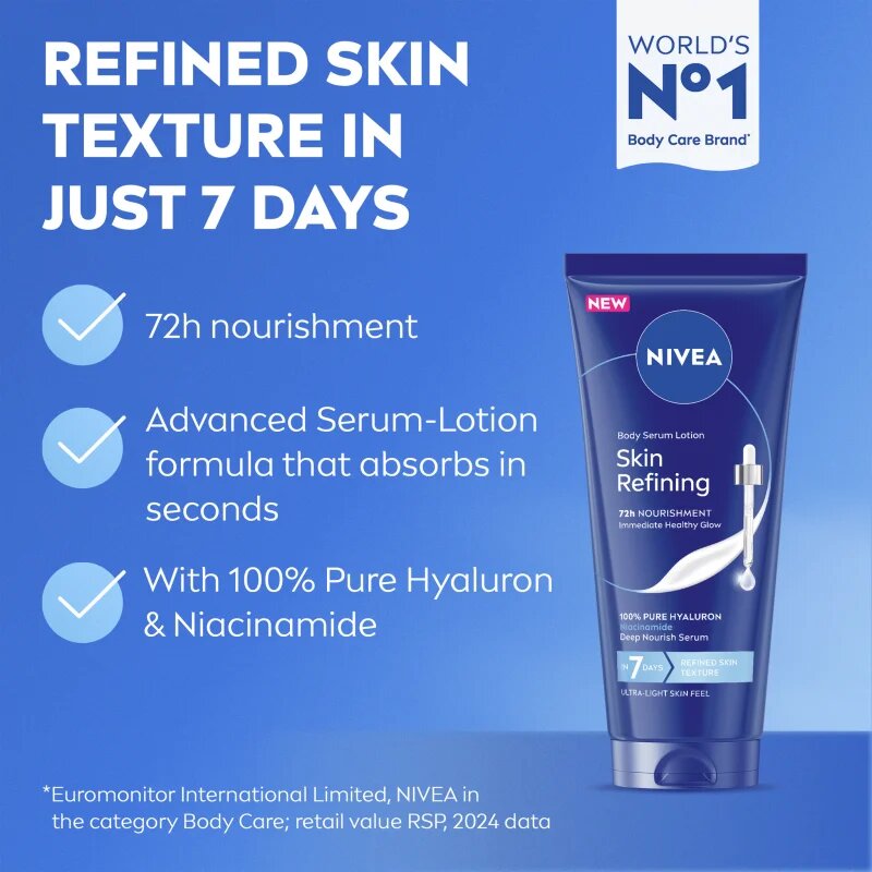 Nivea Skin Refining serum za telo za prehrano in hidracijo 200 ml