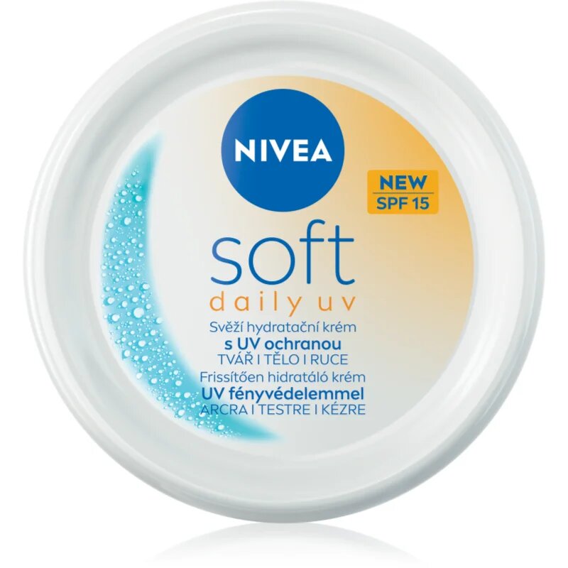 Nivea Soft Daily UV vlažilna zaščitna krema za telo in obraz SPF 15 100 ml