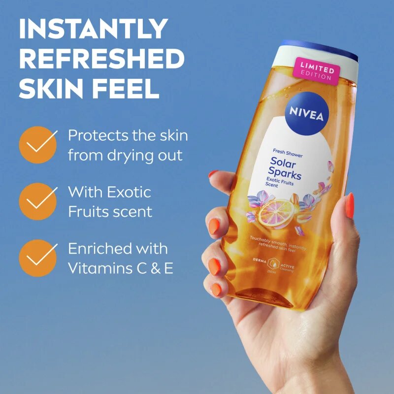 Nivea Solar Sparks osvežujoč gel za prhanje 250 ml