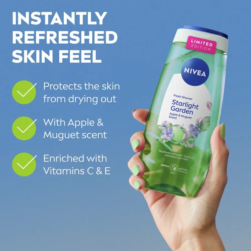 Nivea Starlight Garden osvežujoč gel za prhanje omejena izdaja 250 ml