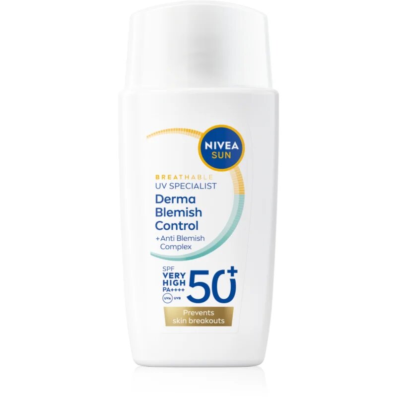 Nivea SUN Derma Skin Clear krema za obraz za sončenje za kožo z nepravilnostmi SPF 50+ 40 ml
