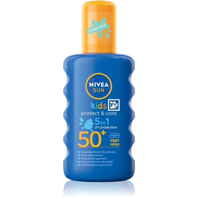 Nivea SUN Kids otroško barvno pršilo za sončenje SPF 50+ 200 ml