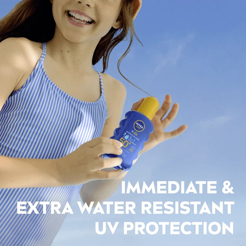 Nivea SUN Kids otroško barvno pršilo za sončenje SPF 50+ 200 ml