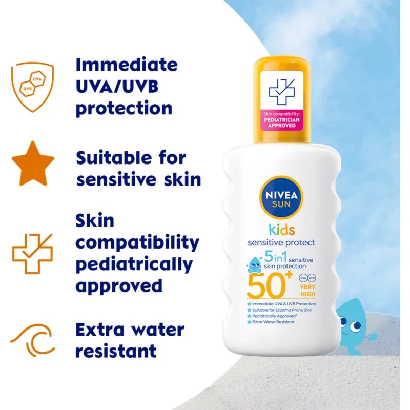Nivea Sun Kids otroško pršilo za sončenje SPF 50+ 200 ml