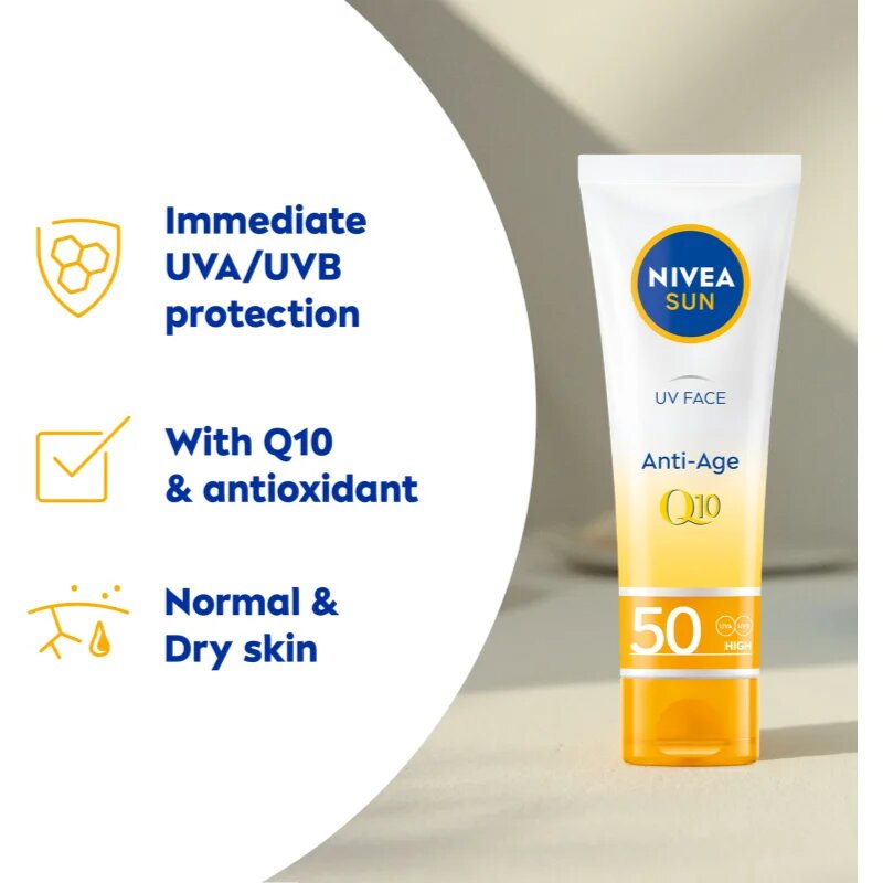 Nivea SUN krema proti gubam za sončenje SPF 50 50 ml