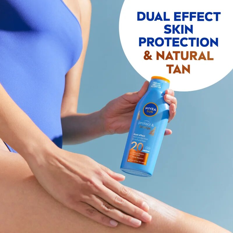 Nivea SUN Protect & Bronze intenzivni losjon za sončenje SPF 20 200 ml