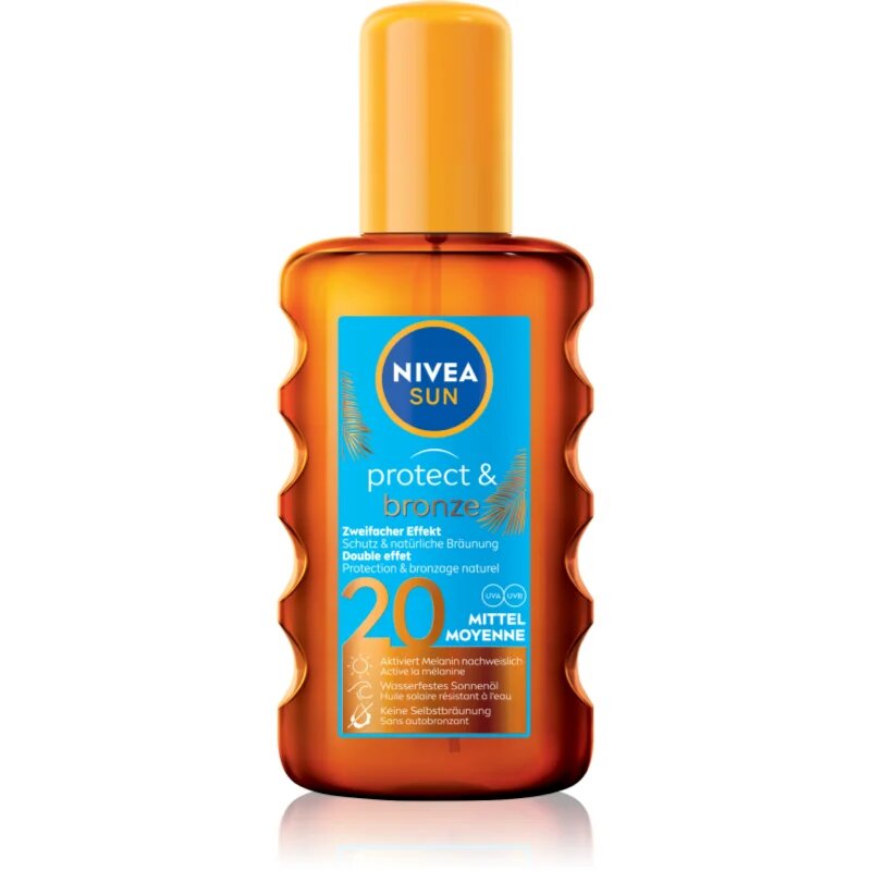 Nivea SUN Protect & Bronze suho olje za sončenje SPF 20 200 ml