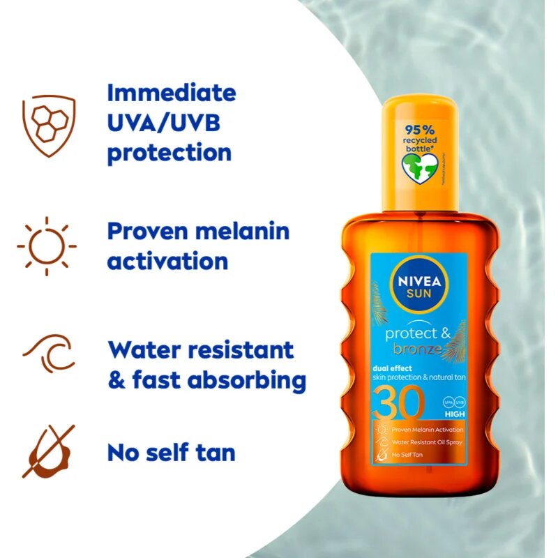 Nivea SUN Protect & Bronze suho olje za sončenje SPF 30 200 ml