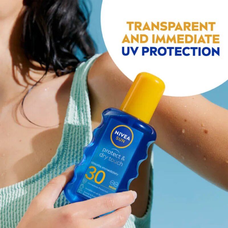 Nivea SUN Protect & Dry Touch nevidno pršilo za sončenje SPF 30 200 ml