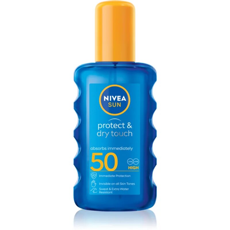 Nivea SUN Protect & Dry Touch nevidno pršilo za sončenje SPF 50 200 ml