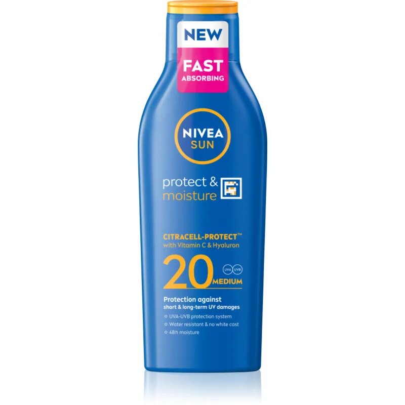 Nivea SUN Protect & Moisture losjon za sončenje SPF 20 200 ml
