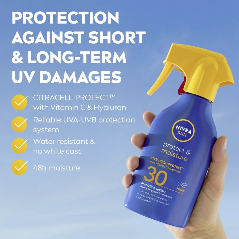 Nivea SUN Protect & Moisture pršilo za sončenje z vlažilnim učinkom SPF 30 250 ml
