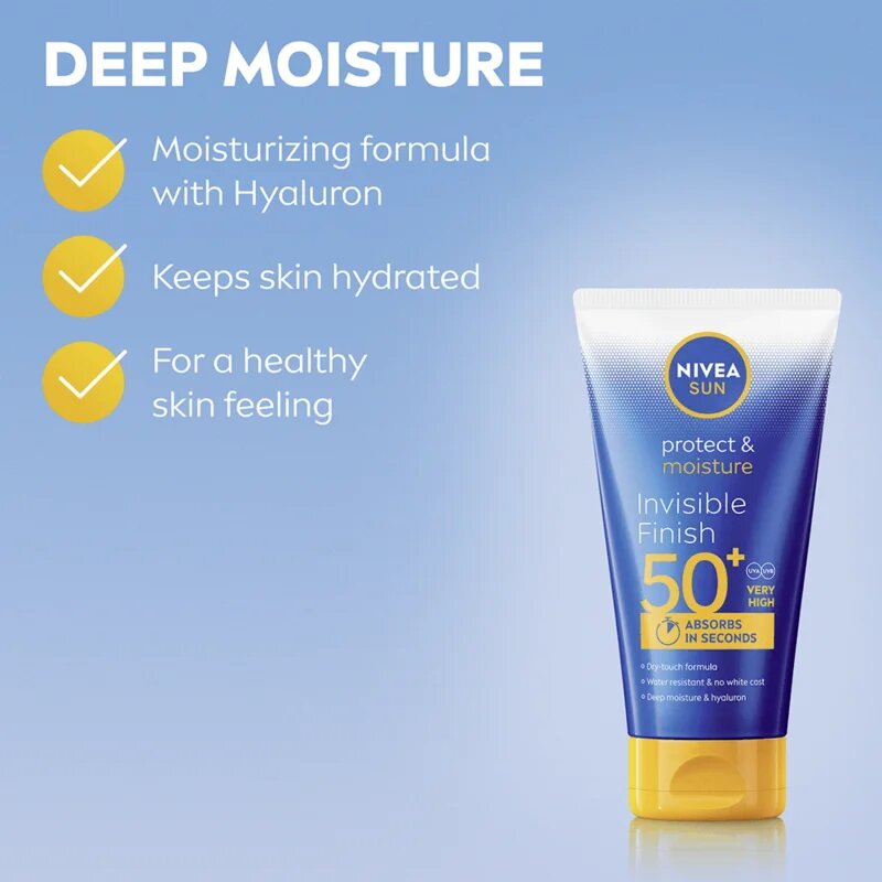 Nivea SUN Protect & Moisture vlažilni losjon za sončenje s hialuronsko kislino SPF 50+ 150 ml