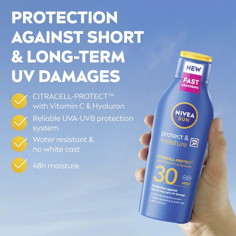 Nivea SUN Protect & Moisture vlažilni losjon za sončenje SPF 30 400 ml