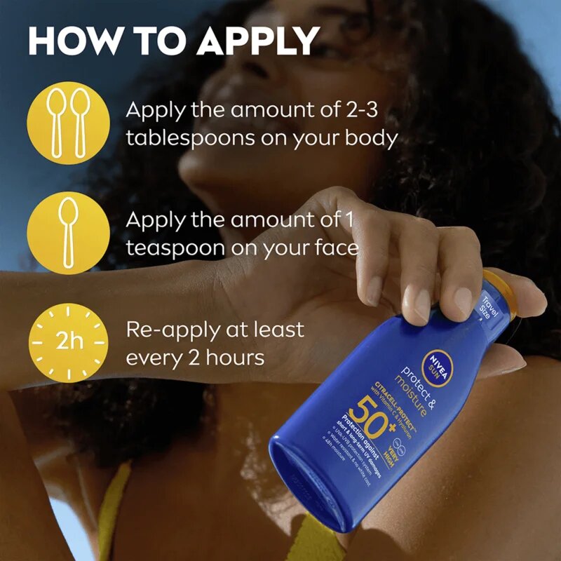 Nivea SUN Protect & Moisture vlažilni losjon za sončenje SPF 50+ 100 ml