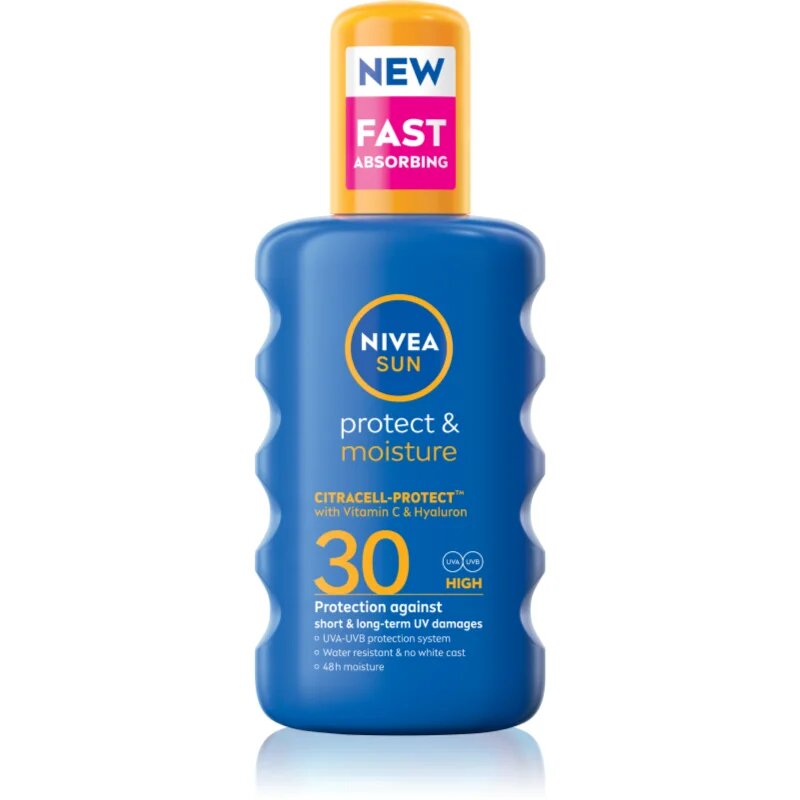 Nivea SUN Protect & Moisture vlažilno pršilo za sončenje SPF 30 200 ml