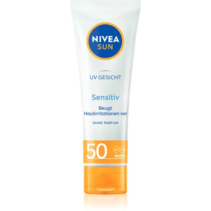 Nivea SUN Sensitive zaščitna krema za obraz za občutljivo kožo SPF 50 50 ml