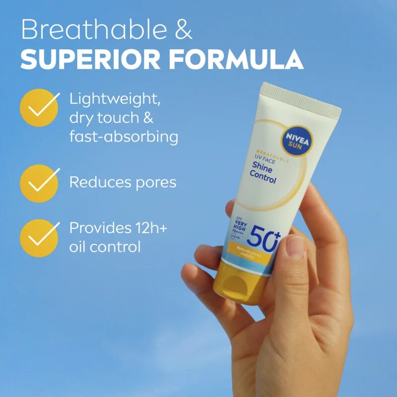 Nivea SUN Shine Control krema za obraz za sončenje SPF 50+ SPF 50+ 40 ml