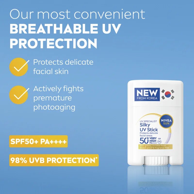 Nivea SUN Silky UV Stick krema za sončenje v paličici SPF 50+ 15 g