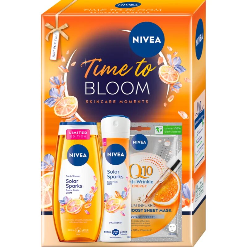 Nivea Time to Bloom darilni set za telo in obraz