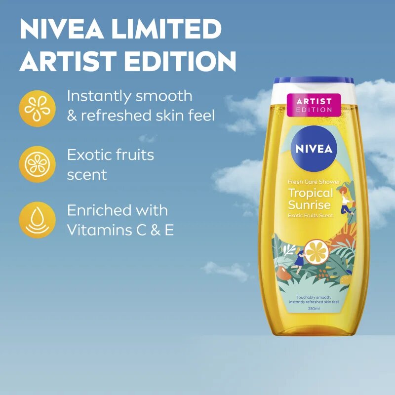 Nivea Tropical Sunrise vlažilen gel za prhanje 250 ml