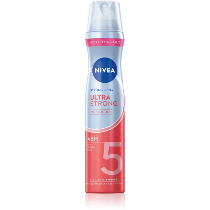Nivea Ultra Strong lak za lase z ekstra močnim utrjevanjem brez silikonov 250 ml