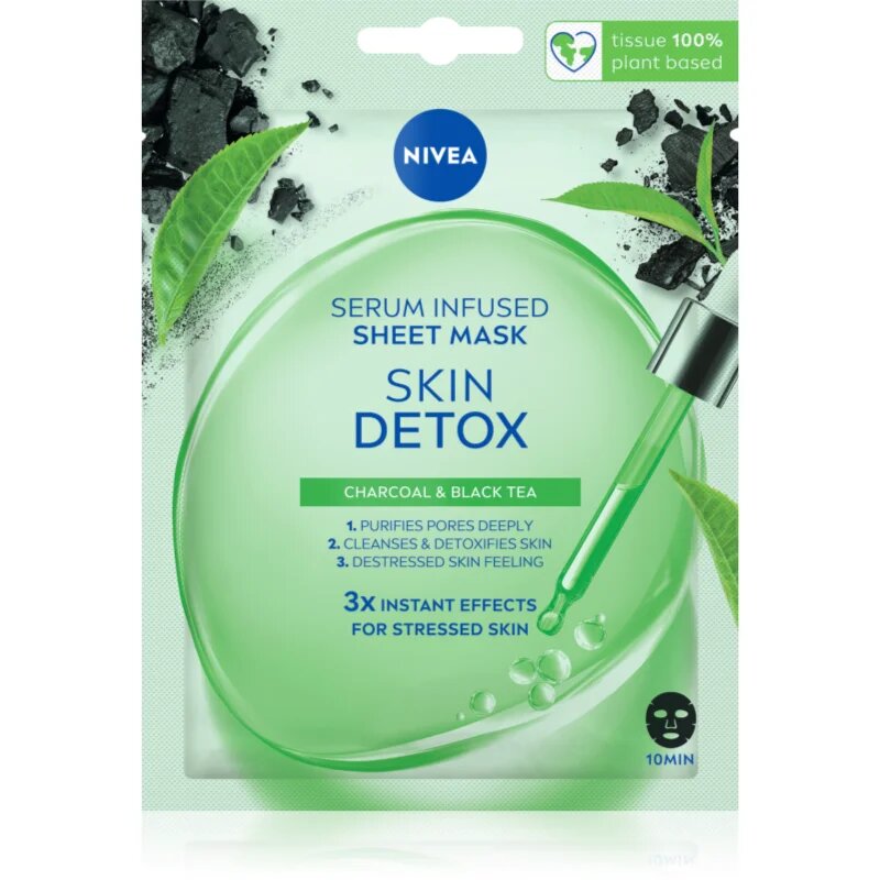 Nivea Urban Skin Detox čistilna in razstrupljevalna maska z aktivnim ogljem 1 kos