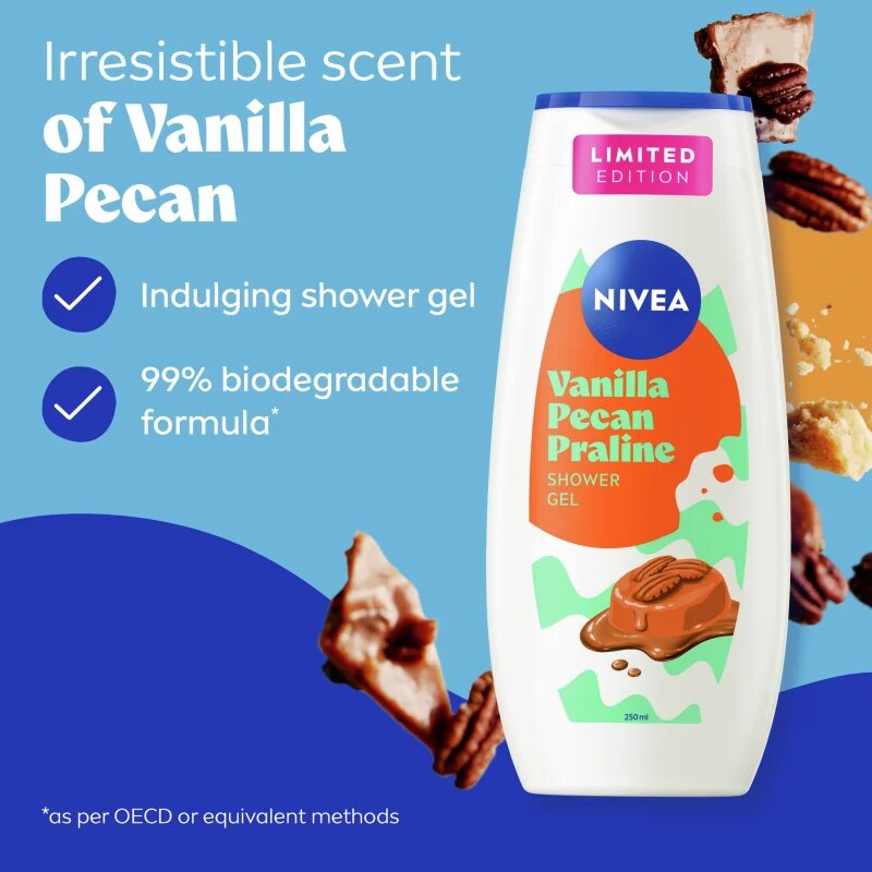 Nivea Vanilla Pecan Praline gel za prhanje 250 ml