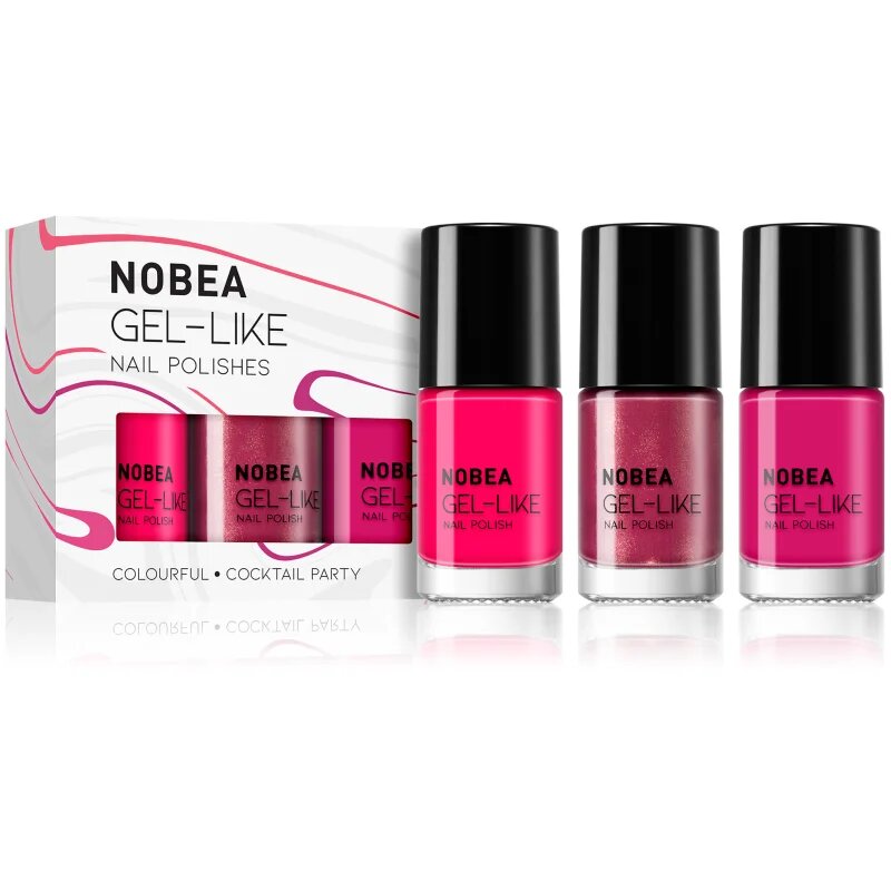 NOBEA Day-to-Day 3-Piece Gel-like Nail Polish set set lakov za nohte Cocktail Party