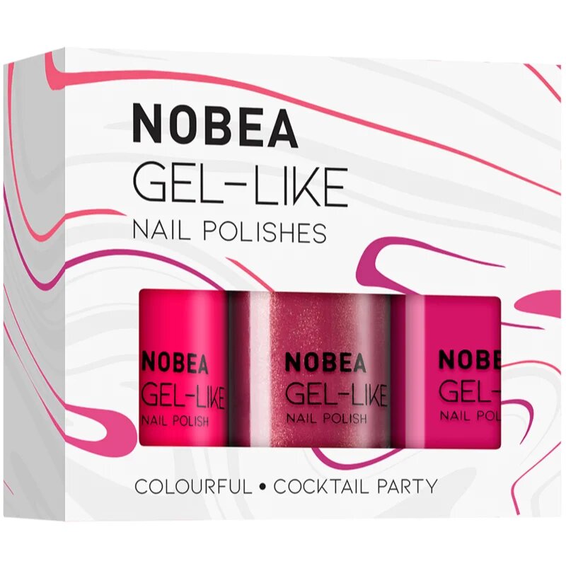 NOBEA Day-to-Day 3-Piece Gel-like Nail Polish set set lakov za nohte Cocktail Party