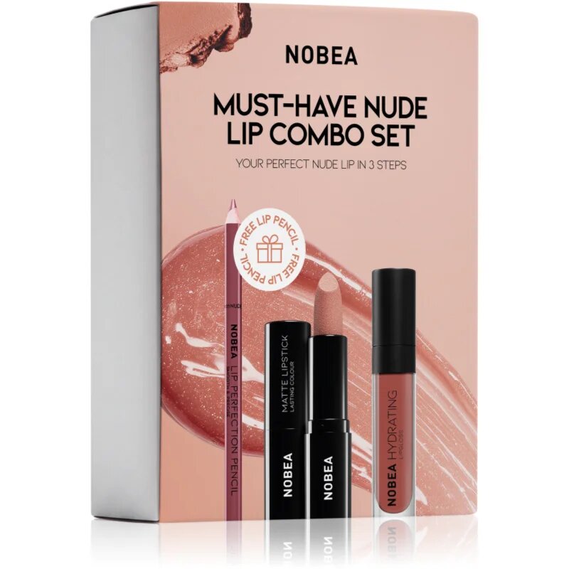 NOBEA Day-to-Day Must-have Nude Lip Combo Set darilni set za ustnice