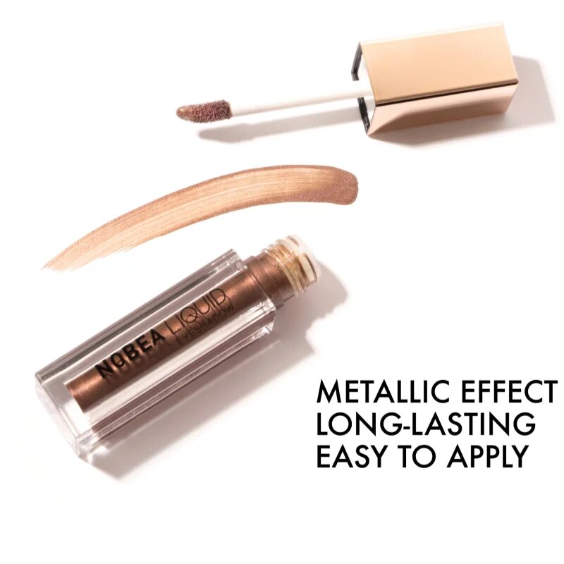 NOBEA Metal Liquid Eyeshadow tekoče senčilo za oči odtenek Coffee #E04 4 ml