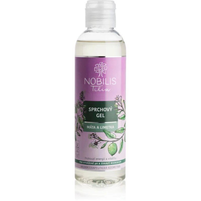 Nobilis Tilia Shower Gel osvežujoč gel za prhanje dišave Máta a Limetka 200 ml