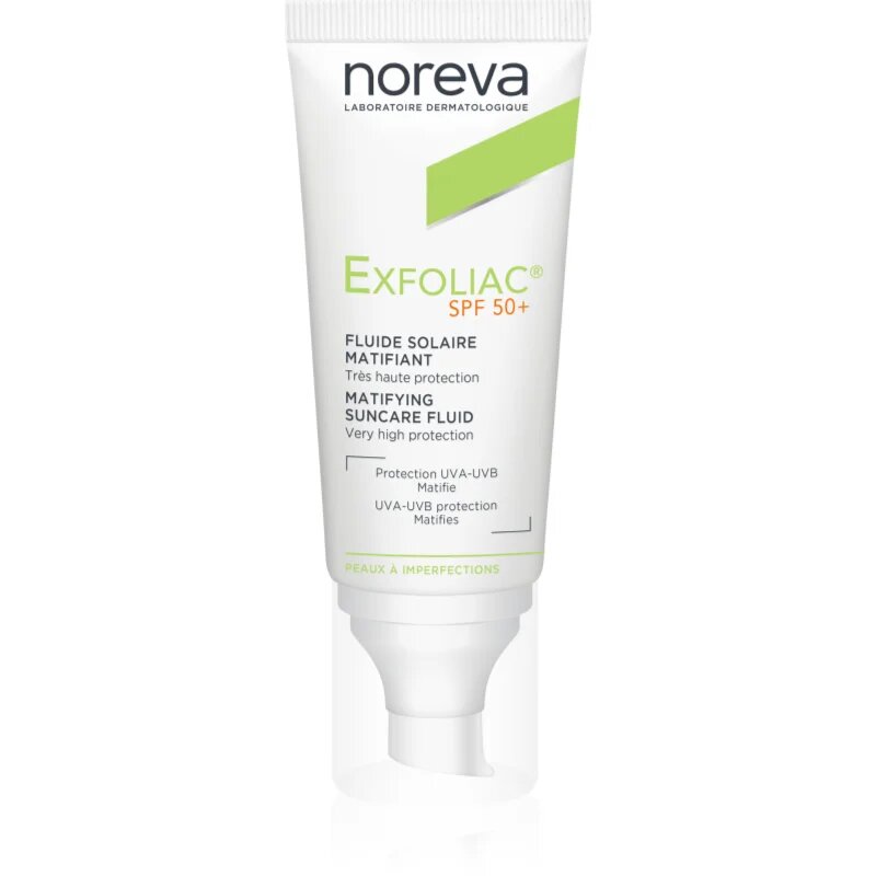 Noreva Exfoliac Mattifying Suncare Fluid SPF 50+ zaščitni matirajoči fluid za obraz SPF 50+ 40 ml