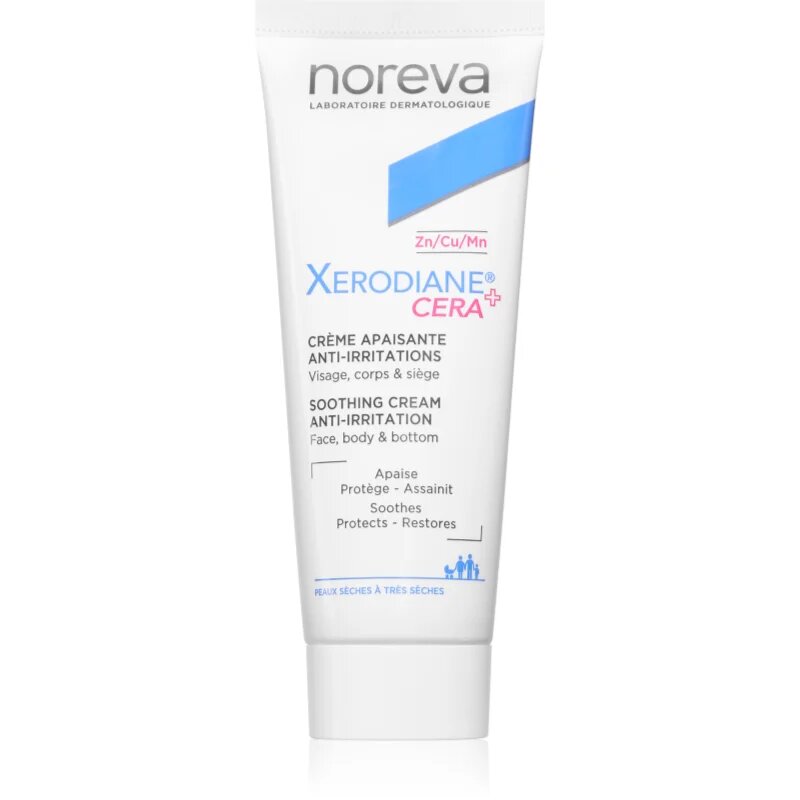 Noreva Xerodiane® Cera Soothing Cream Anti-Irritation pomirjujoča krema za obraz in telo 40 ml
