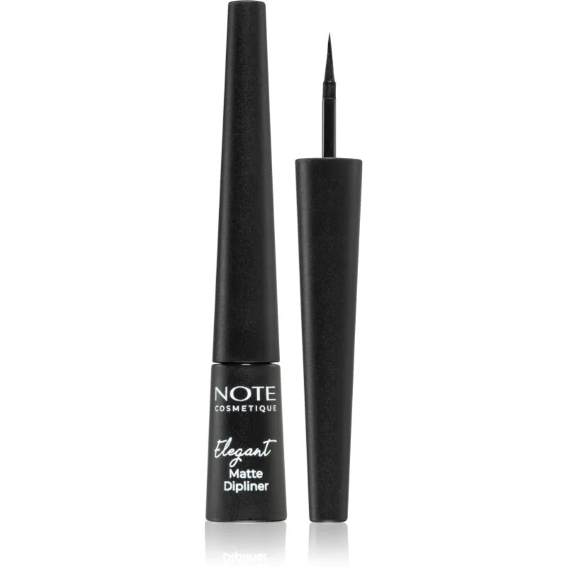 Note Cosmetique Elegant Matte Dipliner tekoče črtalo za oči z mat finišem odtenek 01 Coal Black 25 ml