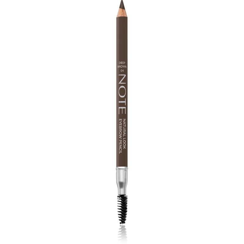 Note Cosmetique Natural Look svinčnik za obrvi s krtačko 04 Deep Brown 108 g