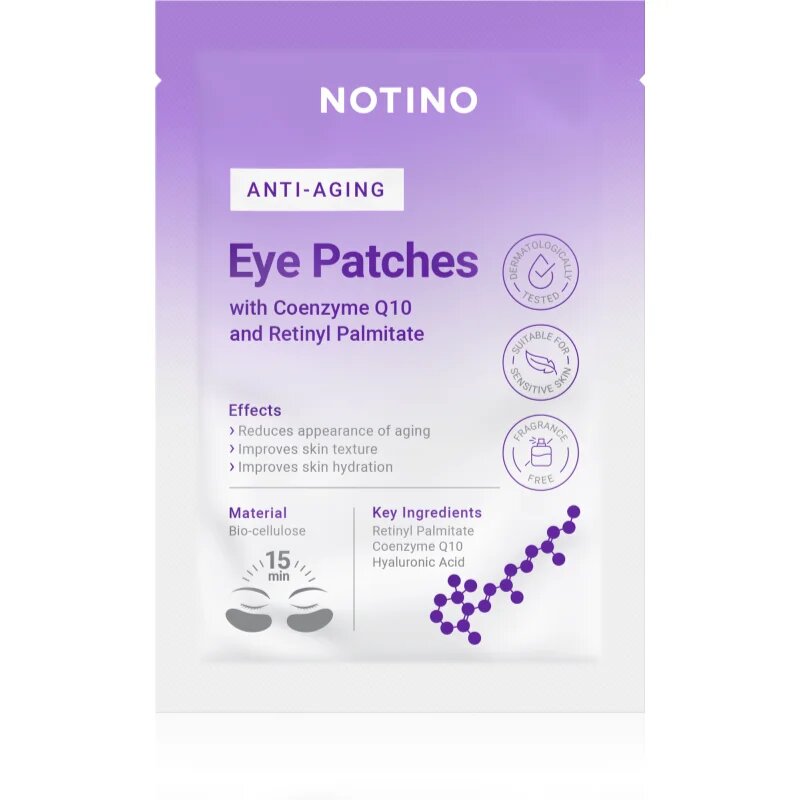 Notino Anti-Aging Bio-Cellulose Eye Patches Set with Coenzyme Q10 and Retinyl Palmitate maska proti gubam za predel okoli oči za predel okoli oči