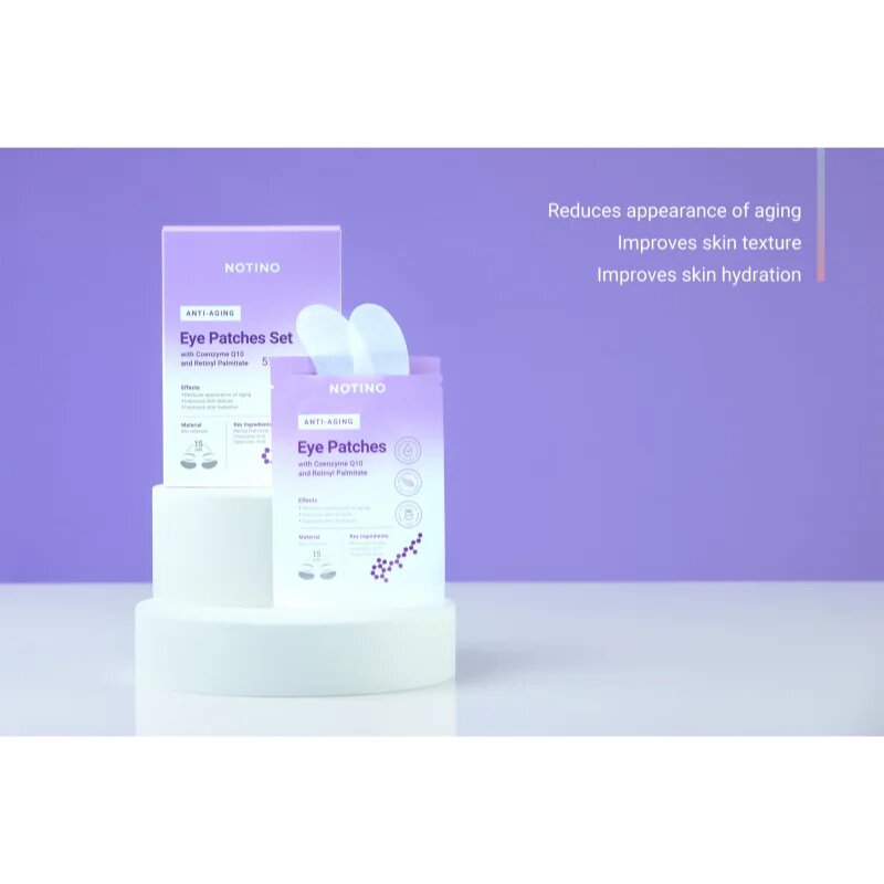 Notino Anti-Aging Bio-Cellulose Eye Patches Set with Coenzyme Q10 and Retinyl Palmitate maska proti gubam za predel okoli oči za predel okoli oči
