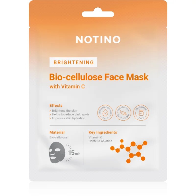 Notino Brightening Bio-Cellulose Face Mask with Vitamin C revitalizacijska maska iz platna 25 g