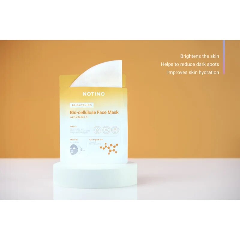 Notino Brightening Bio-Cellulose Face Mask with Vitamin C set mask iz platna za osvetlitev kože