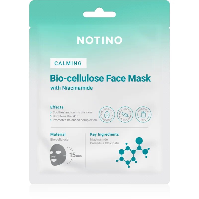 Notino Calming Bio-Cellulose Face Mask with Niacinamide pomirjevalna tekstilna maska 25 g