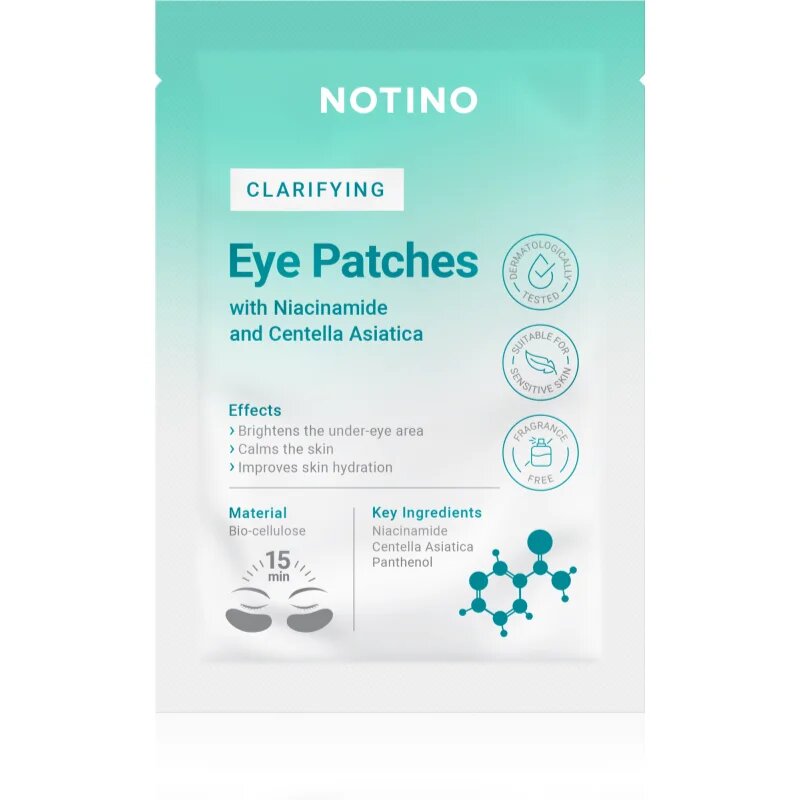 Notino Clarifying Bio-Cellulose Eye Patches Set with Niacinamide and Centella Asiatica maska za posvetlitev za predel okoli oči