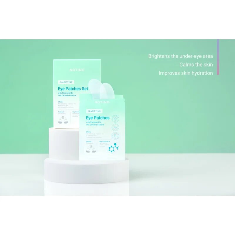 Notino Clarifying Bio-Cellulose Eye Patches Set with Niacinamide and Centella Asiatica maska za posvetlitev za predel okoli oči