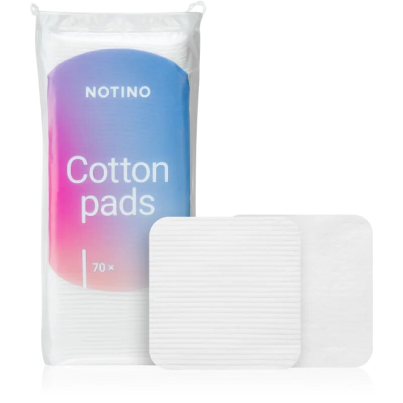 Notino Cotton Pads Large Square Bombažne blazinice za odstranjevanje ličil in čiščenje obraza 70 kos