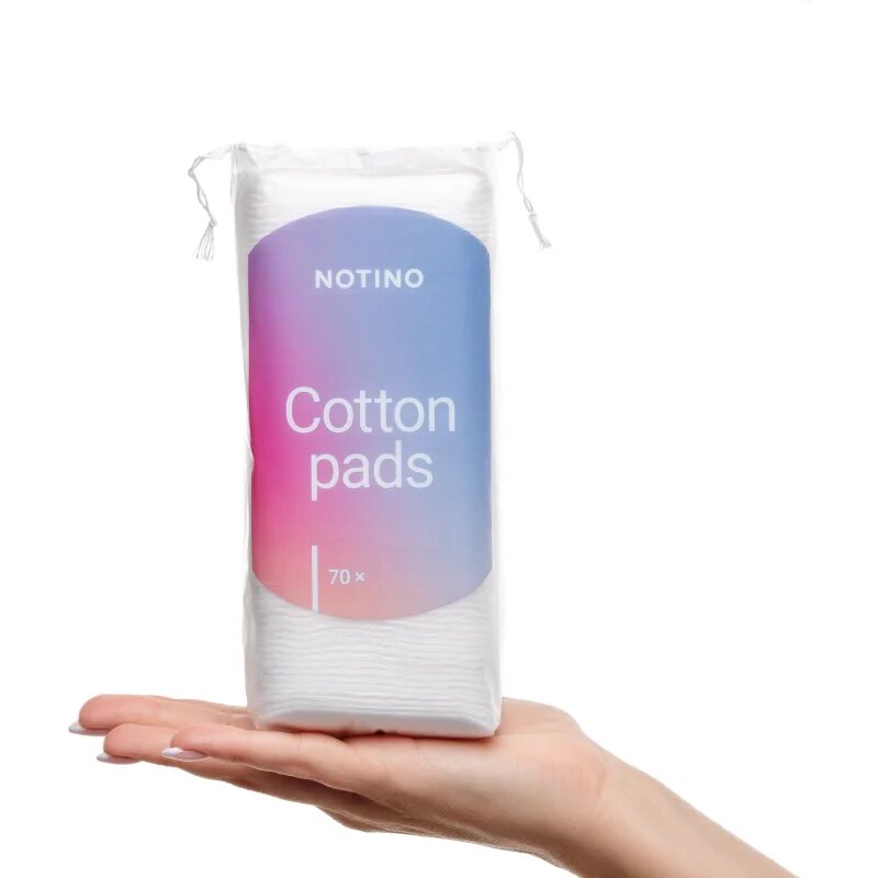 Notino Cotton Pads Large Square Bombažne blazinice za odstranjevanje ličil in čiščenje obraza 70 kos