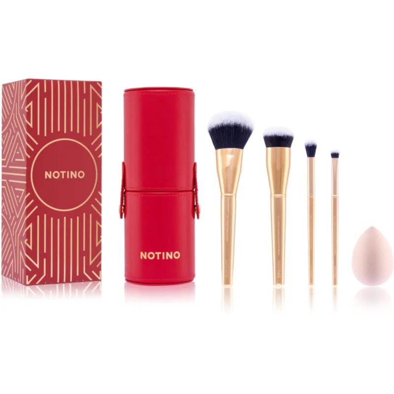 Notino Gift Set Make-up Brushes and Sponge Gift Set set čopičev z etuijem